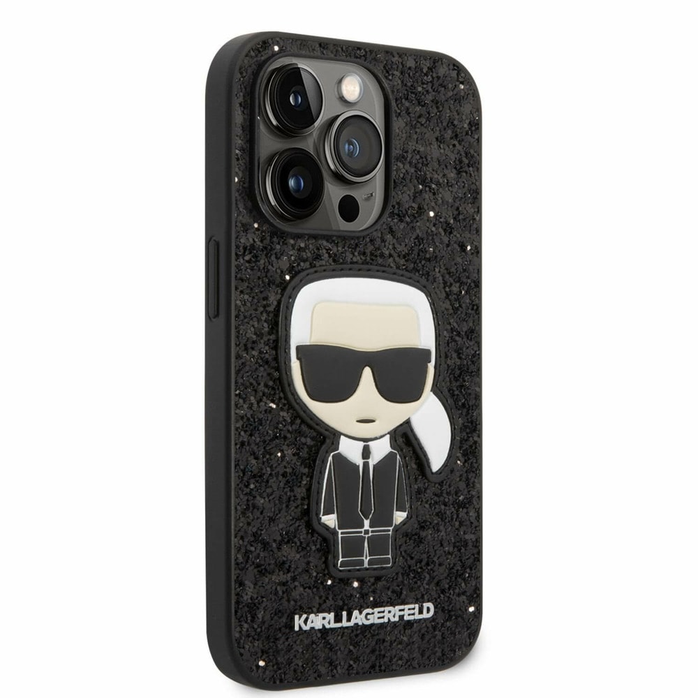 Glitter Flakes Ikonik за iPhone 14 Pro черен