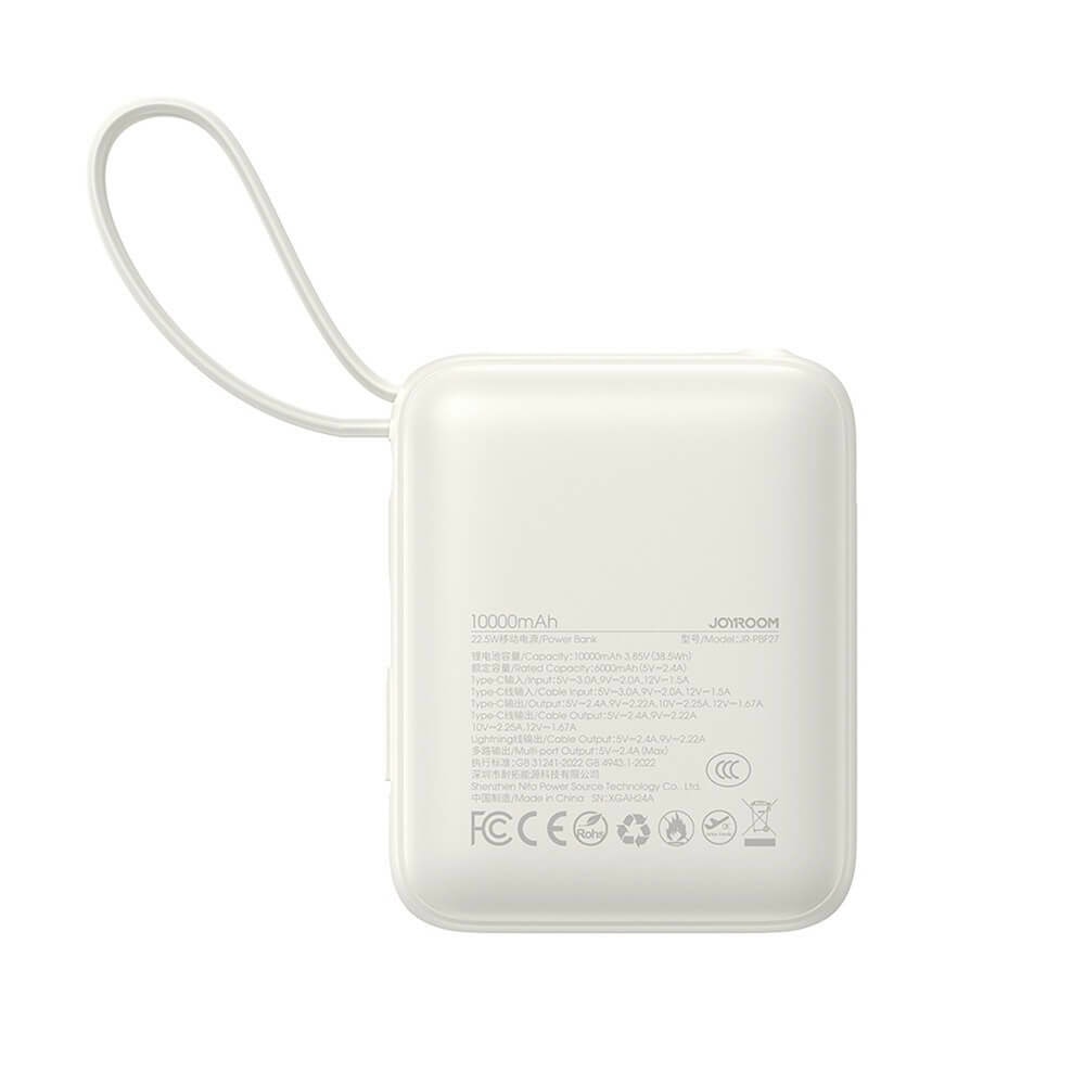 joyroom jr-pbf27 power bank 22.5w 10000mah бял