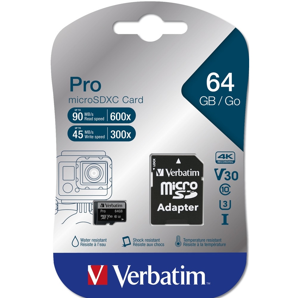 Verbatim microSDXC 64GB Pro Class 10 UHS I