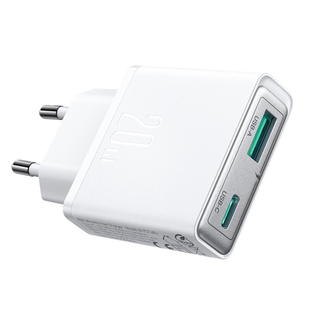 joyroom super slim dual port 20w бял