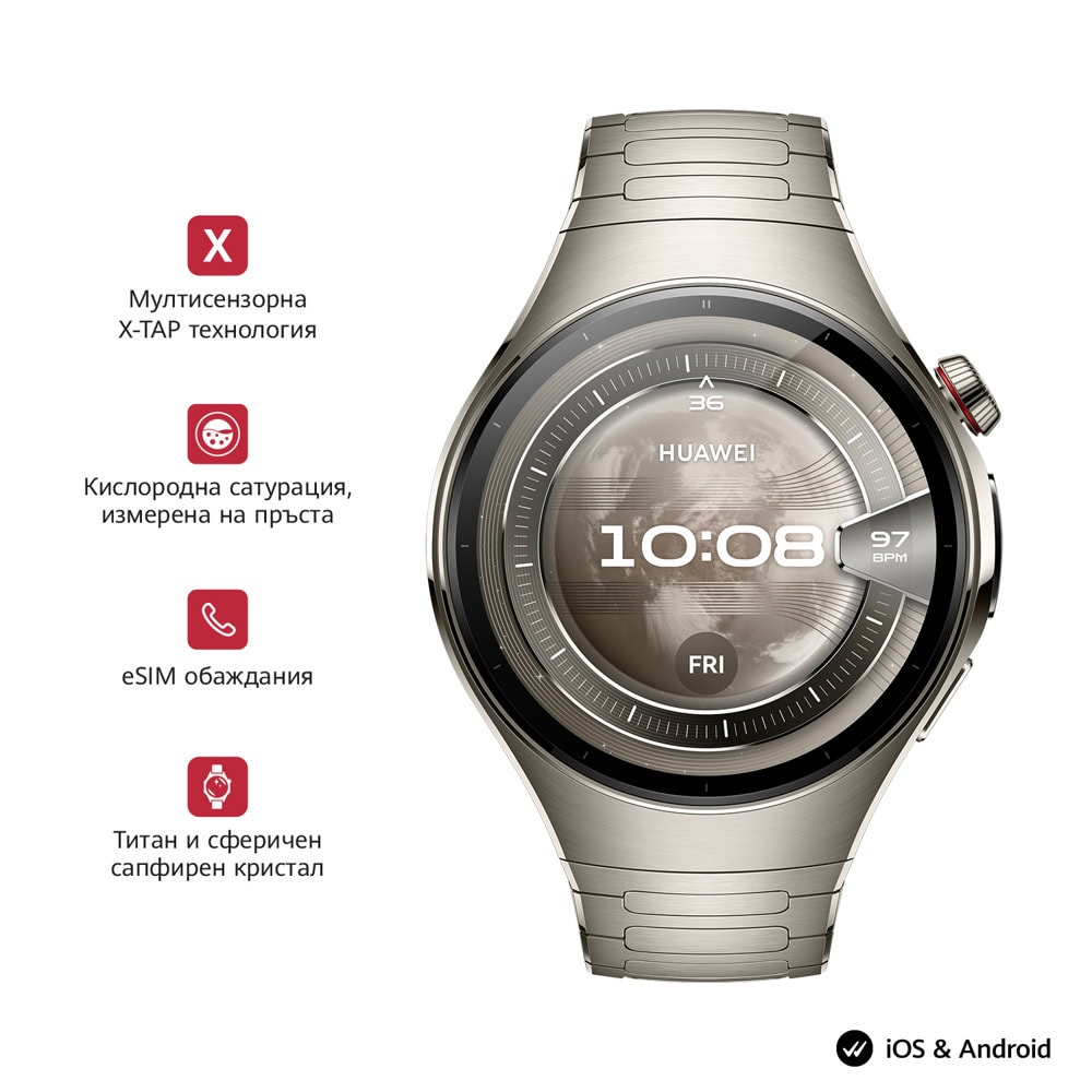 Huawei Watch 5 Rates-L29M Space Siliver + FreeBuds