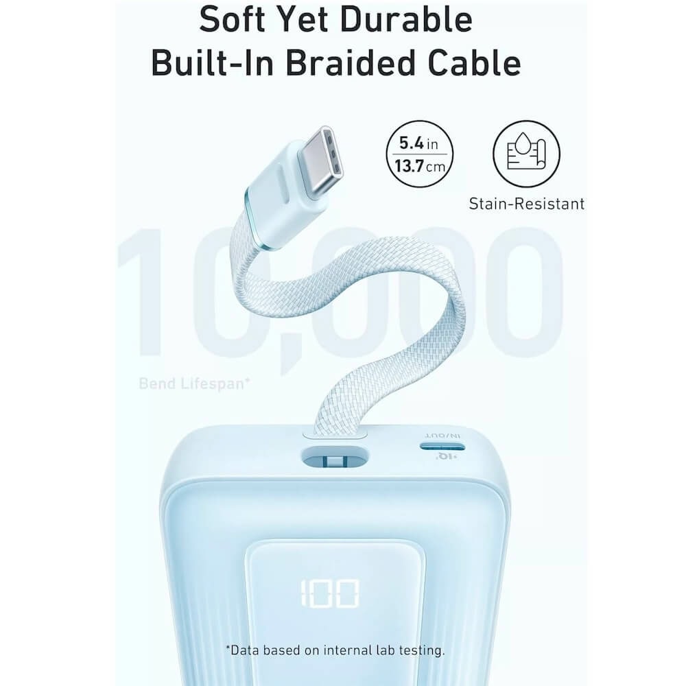 anker zolo power bank 30w 10000 mah светлосин