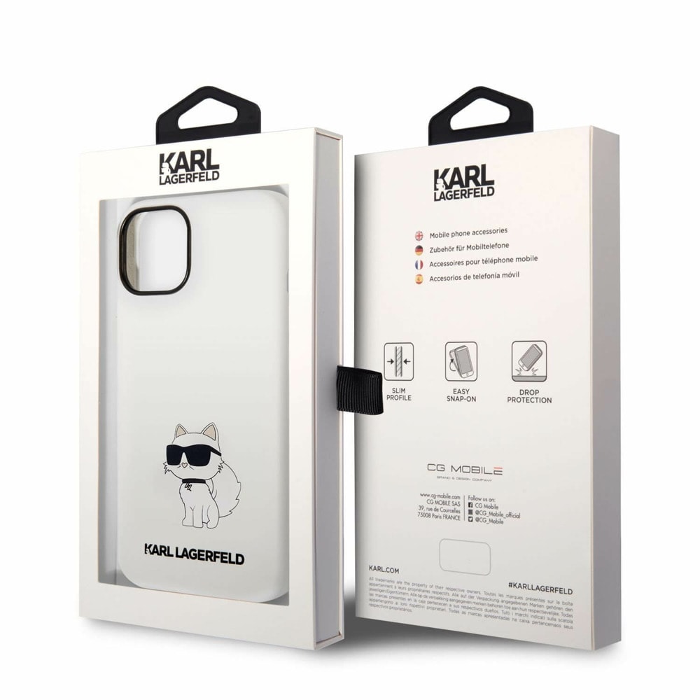 Liquid Silicone Choupette NFT за iPhone 14 бял