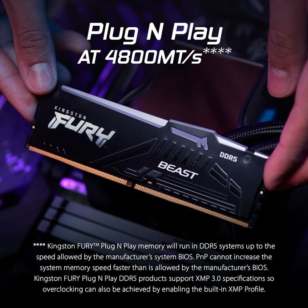 Kingston 2x16GB DDR5 6400MT/s Fury Beast RGB Black