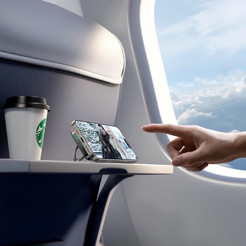 joyroom qi2 ring holder 10000mah черен