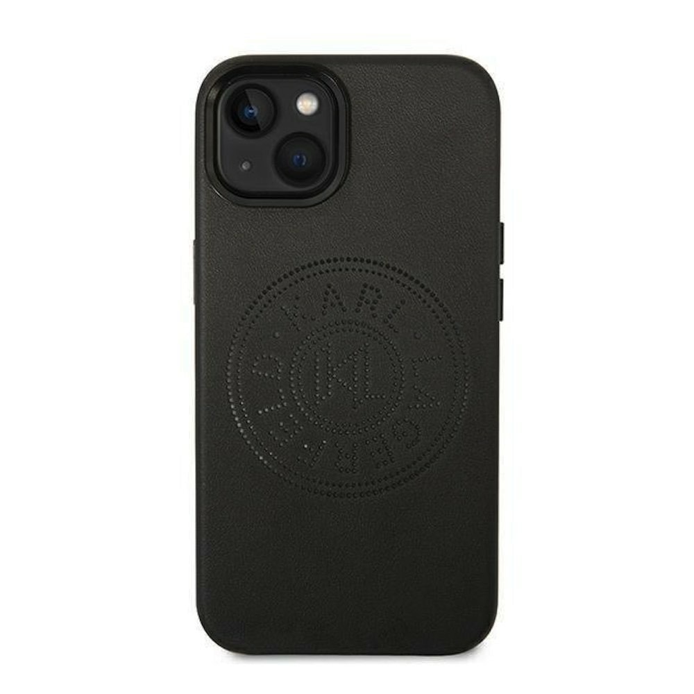 Leather Perforated Logo за iPhone 14 черен