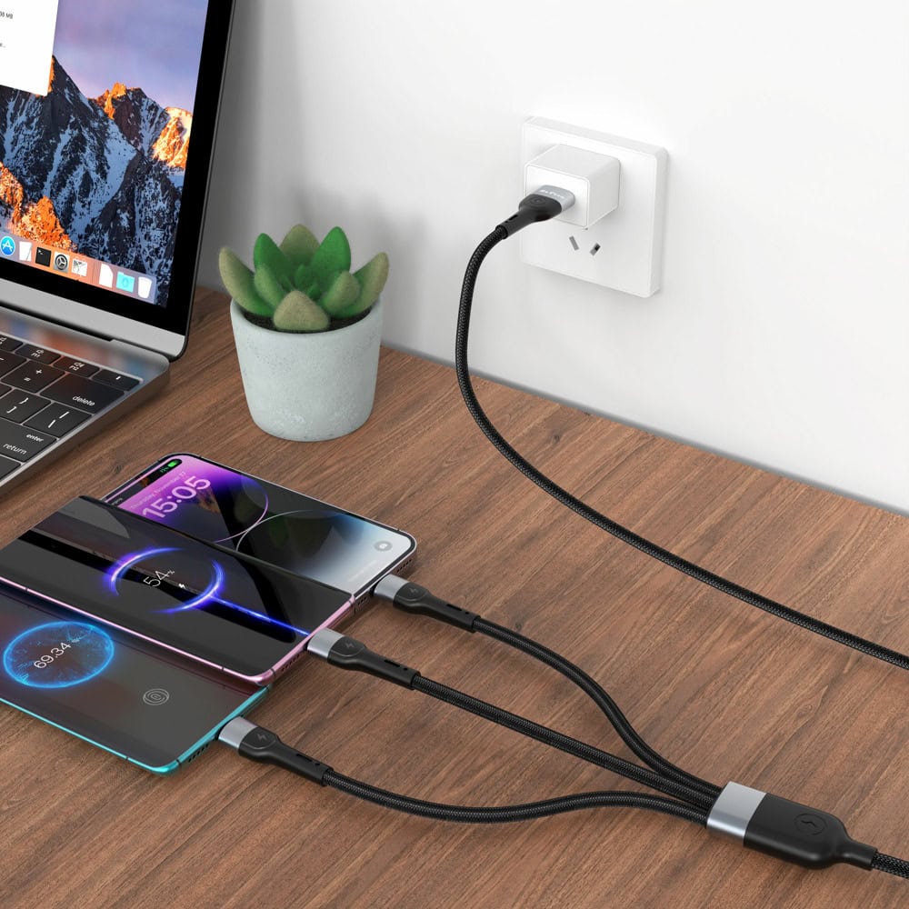 кабел de-51ccl usb c m to 2x usb c m lightning