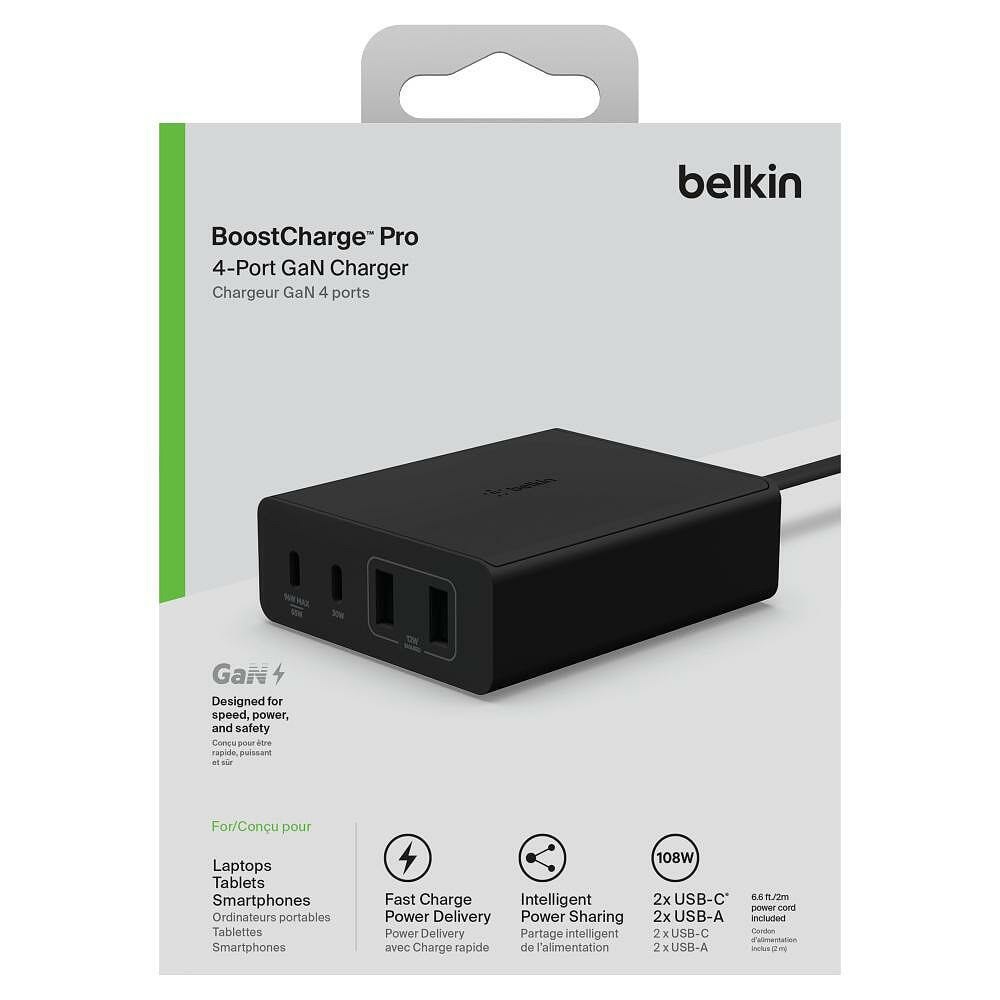 Belkin Boost Charge Pro 4-Port GaN Charger Black