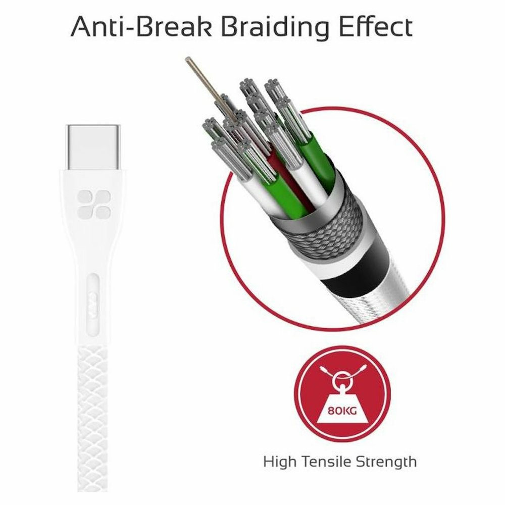 кабел promate usb a м to usb c м 1.2m white