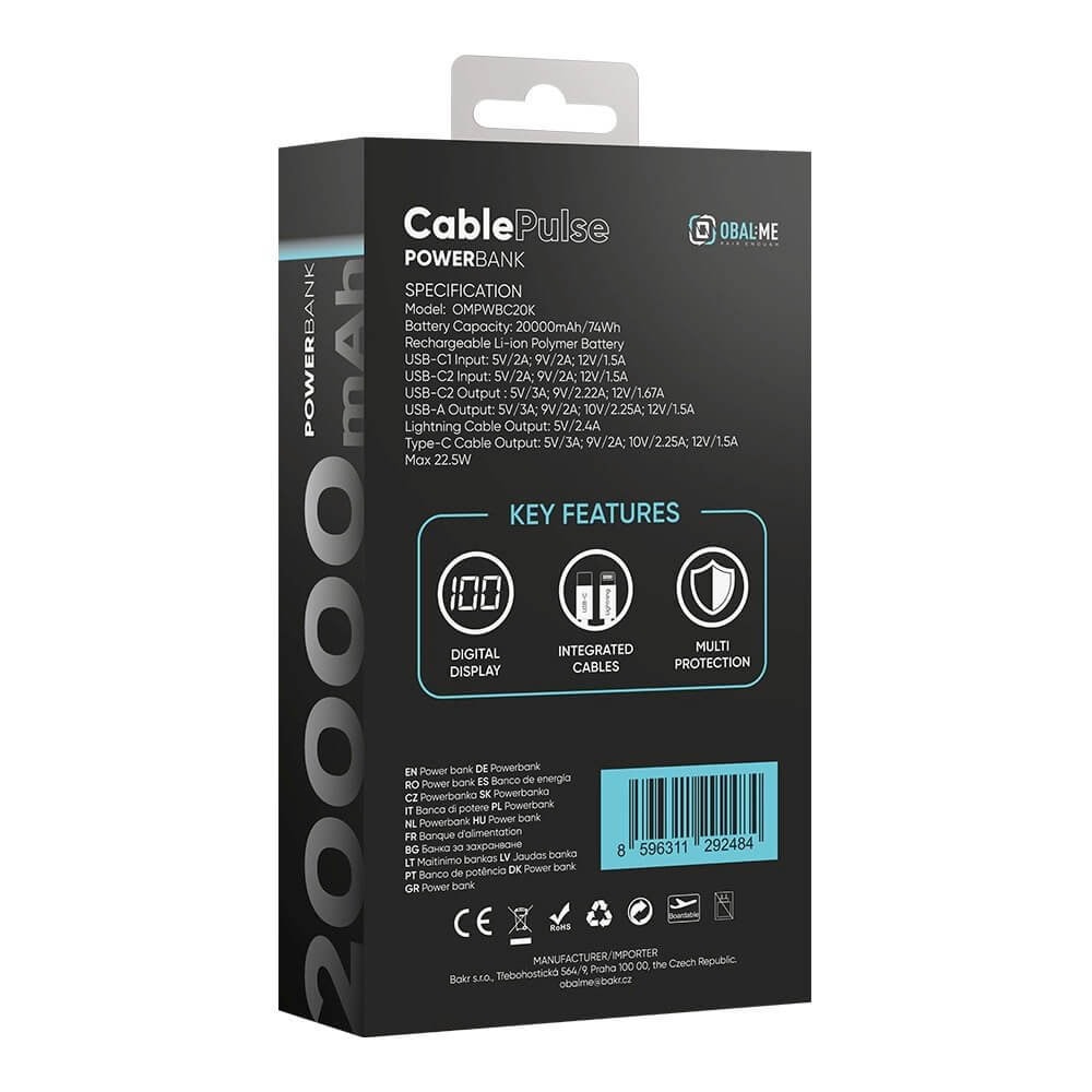 OBALME CablePulse 20000 mAh OMPWBC20K