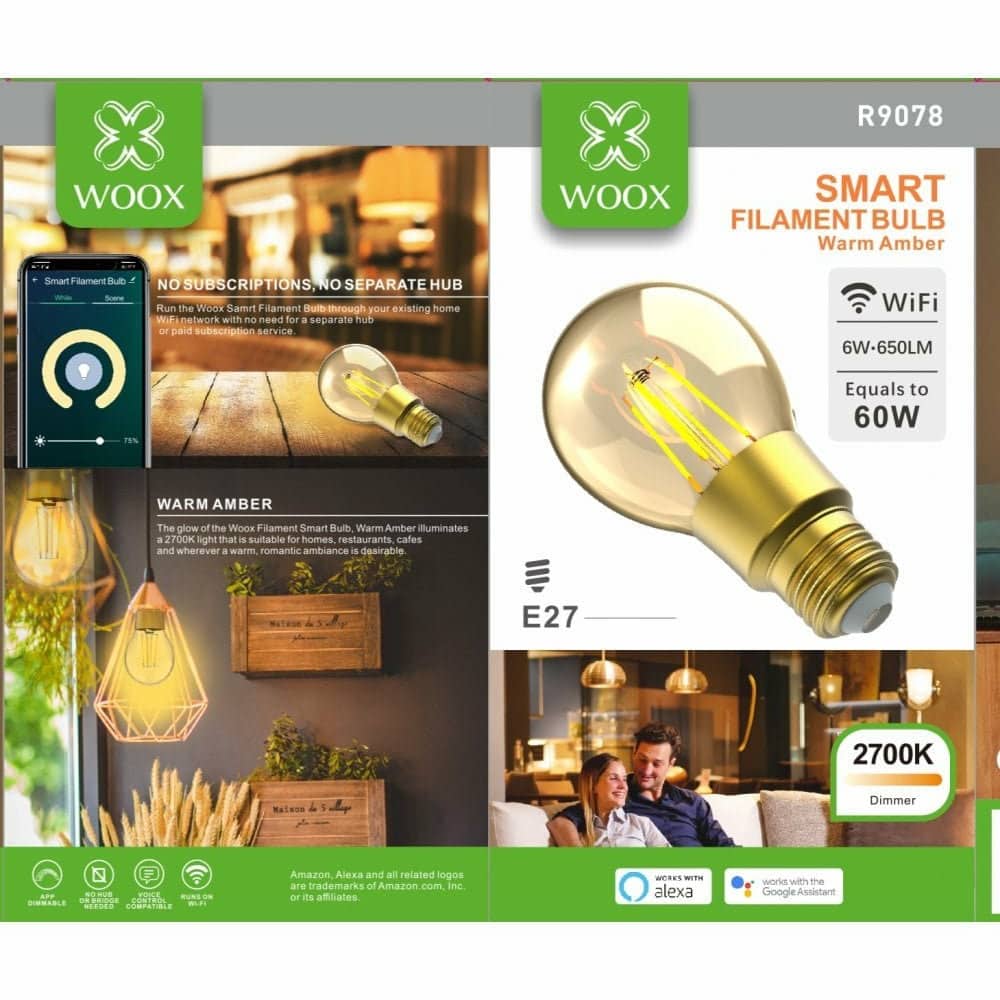 Woox Smart E27 Filament LED Bulb R9078