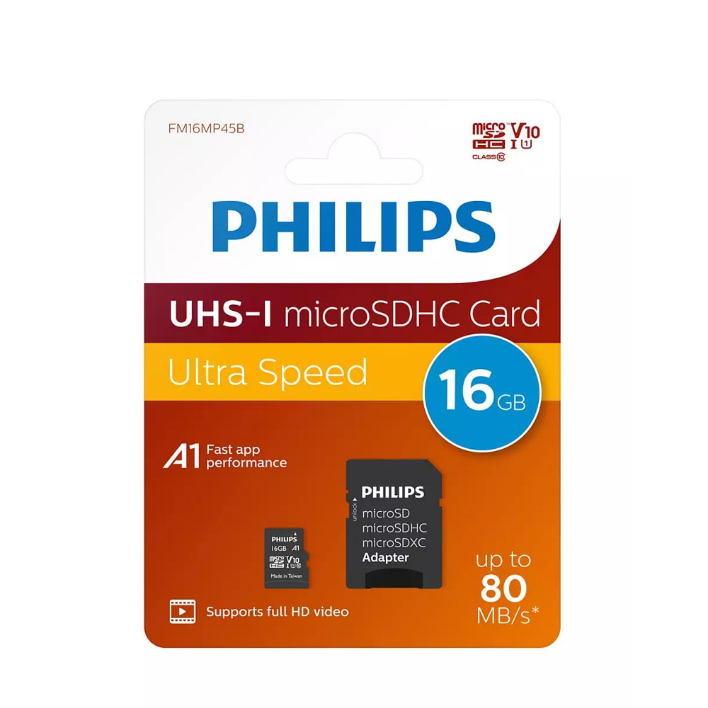 16GB microSDHC с адаптер Philips FM16MP45B/00