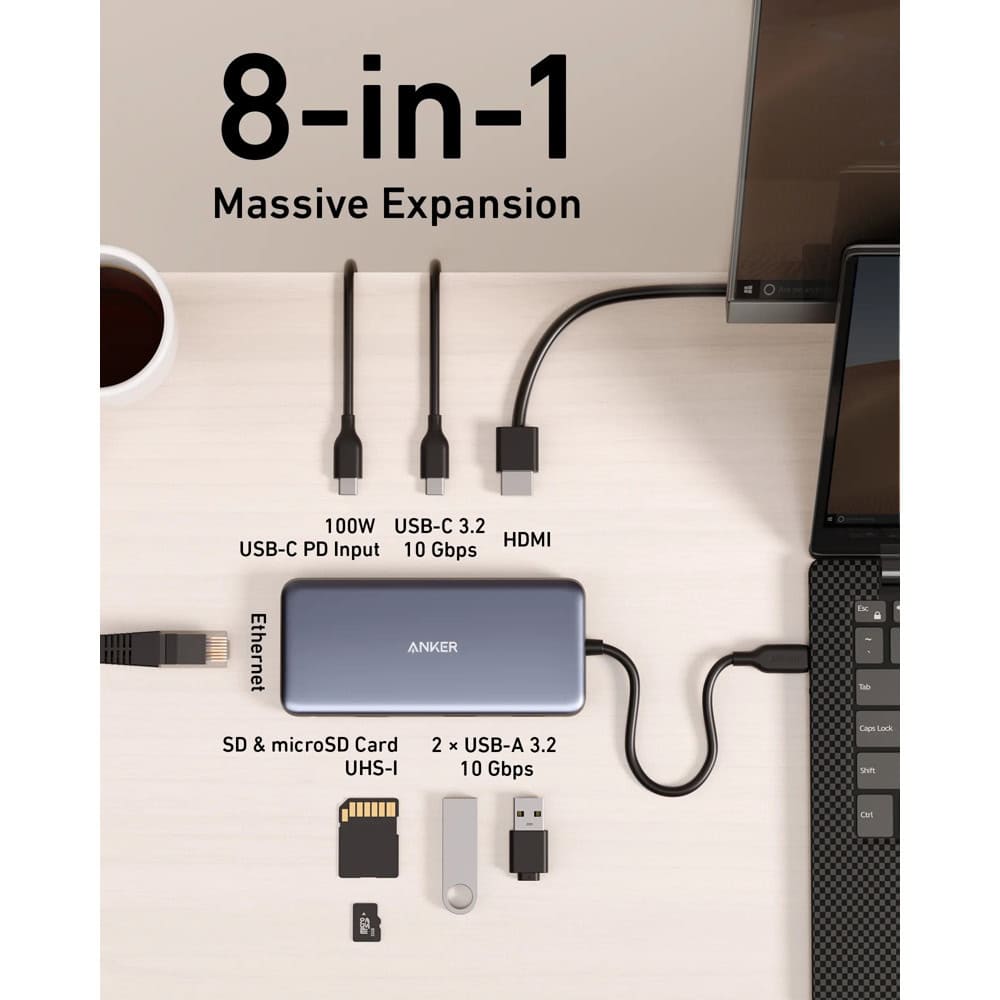 Anker USB-C Hub (8-in-1) A83830A2