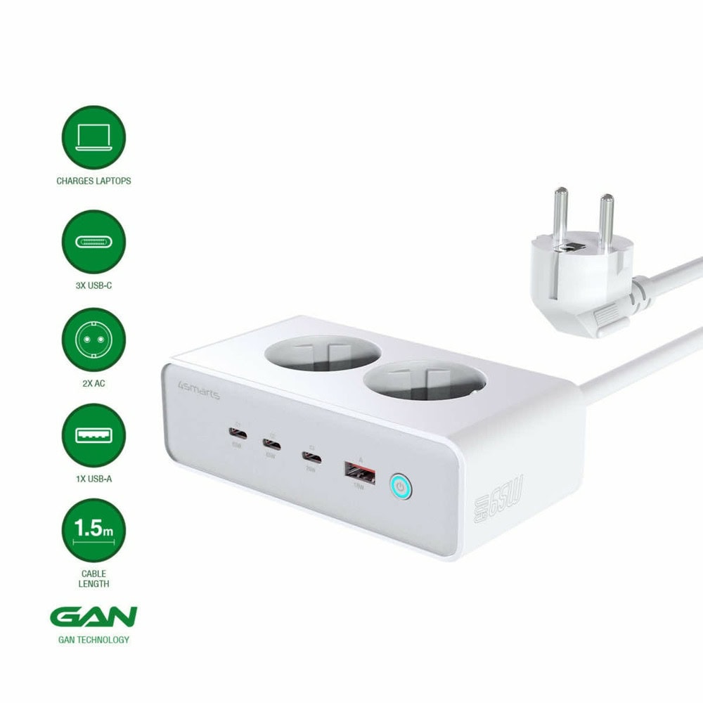 4Smarts Desk Charger GaN 65W White 540065