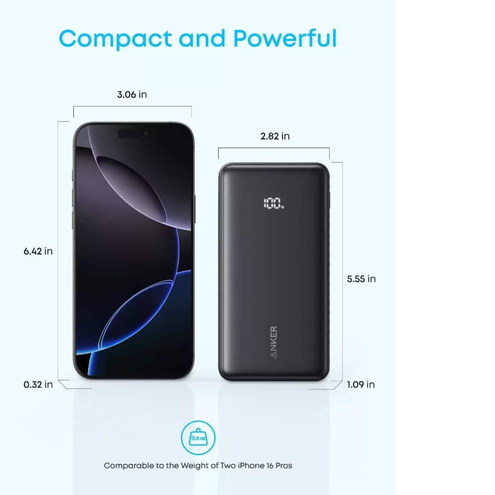 anker zolo, 20000mah, 22.5w, qc + pd (черен)