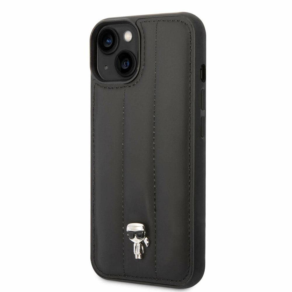 Quilted Puffy Ikonik Logo за iPhone 14 Plus черен
