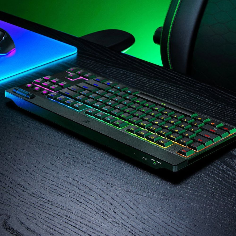 razer blackwidow tenkeyless yellow switch черна
