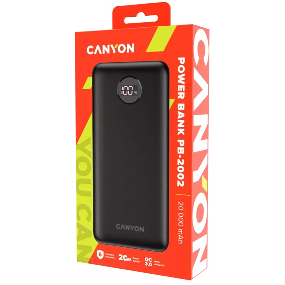 Външна батерия Canyon PB-2002 Black
