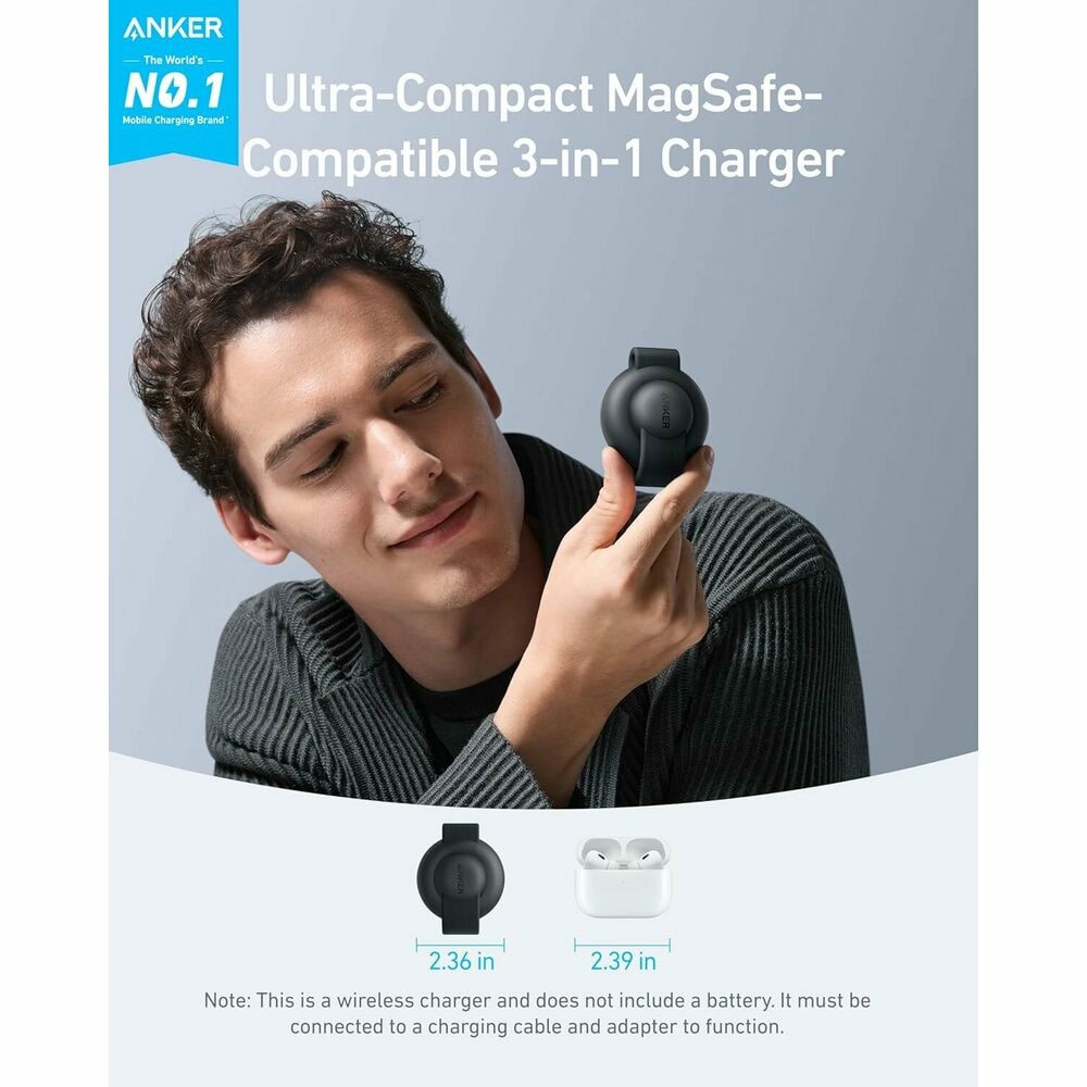 Anker MagGo 3-in-1 MagSafe Qi2 Black