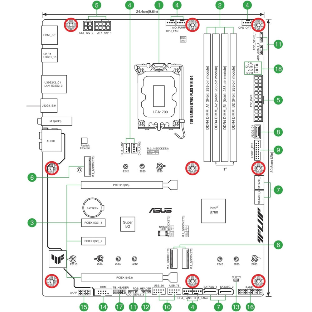 Asus B760-PLUS LGA1700 DDR4 90MB1DF0-M0EAY0