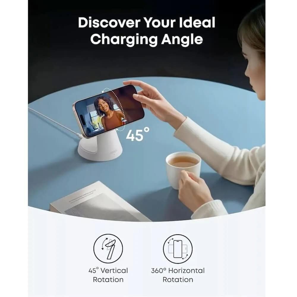 Anker MagGo 3-in-1 MagSafe Qi2 15W White | JAR Computers Anker MagGo 3-in-1 MagSafe Qi2 15W White