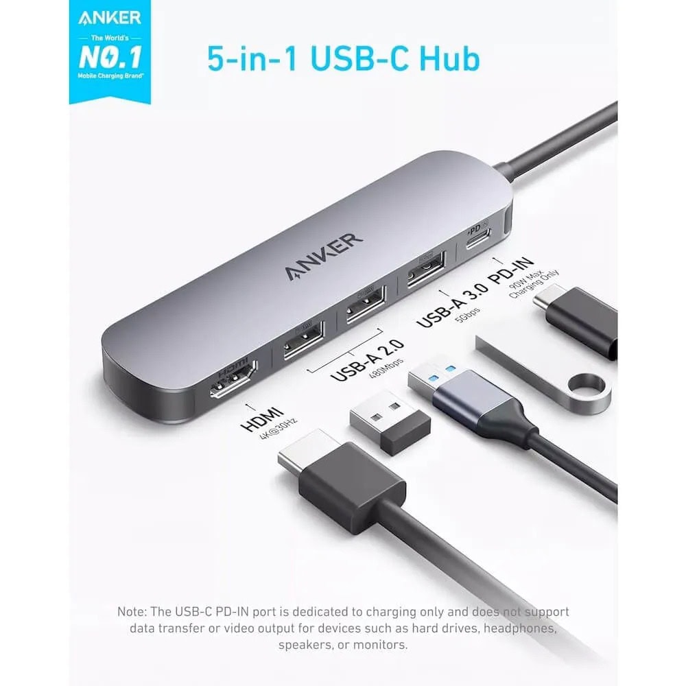 Anker 5-in-1 Multifunctional USB-C Hub A8357HA0