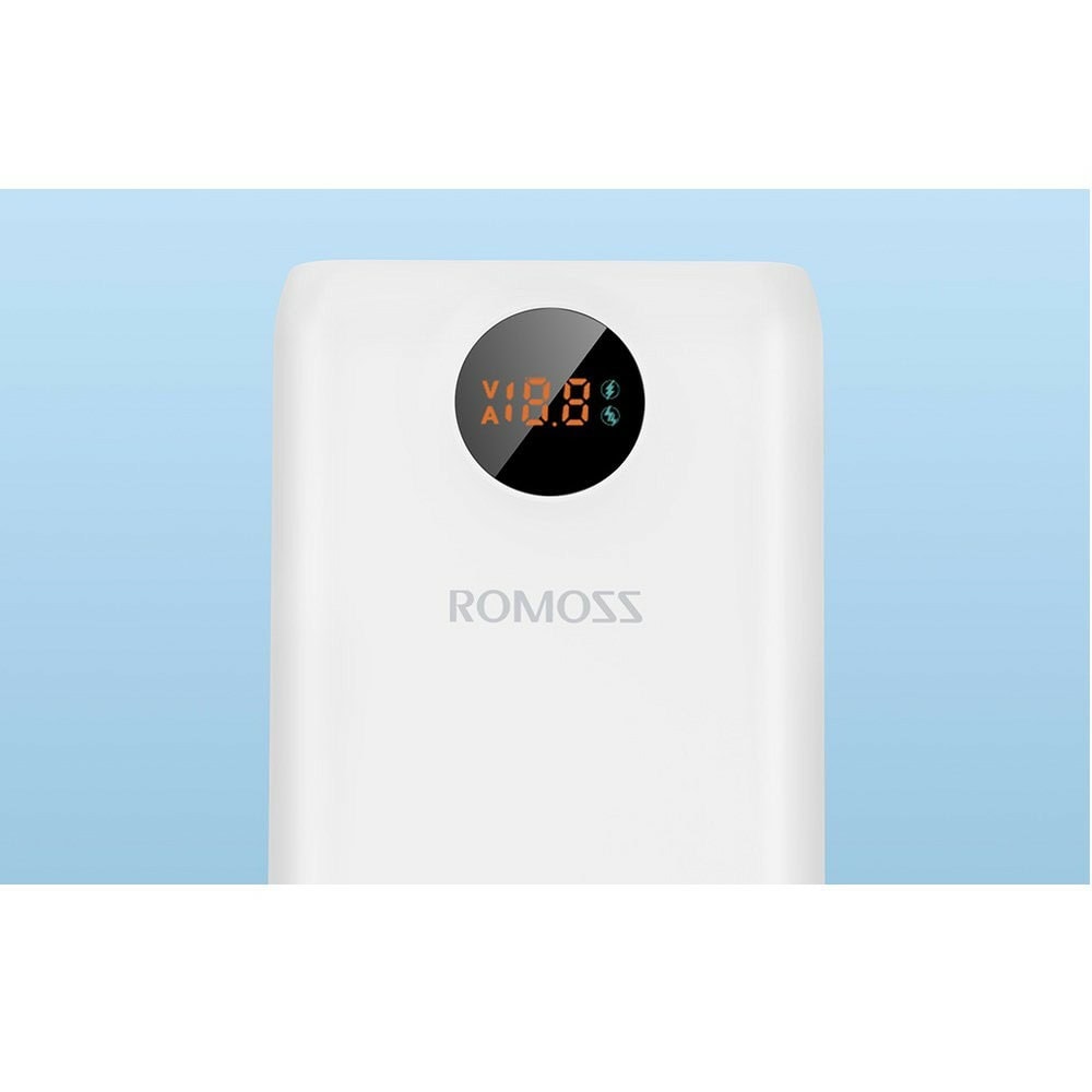 romoss sw20s pro digital display 20000 mah бял