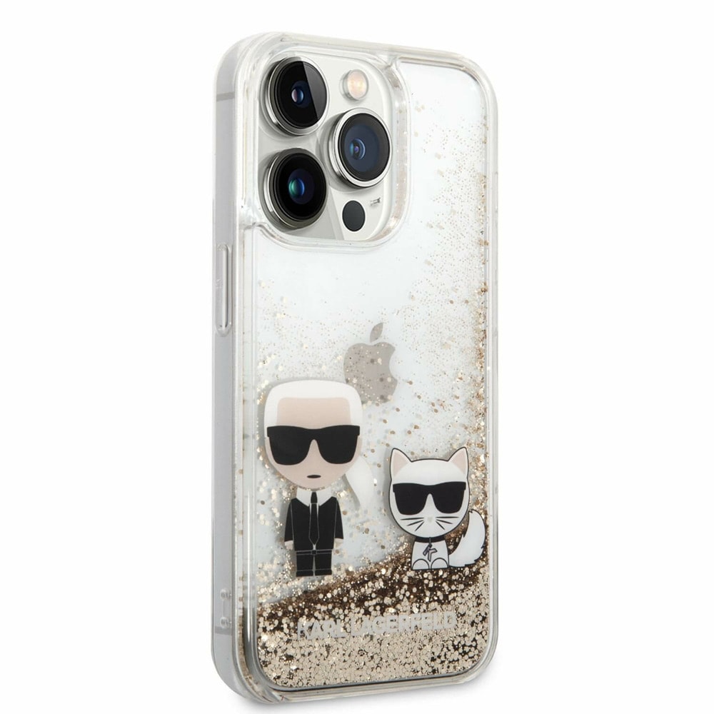 Liquid Glitter Karl and Choupette за iPhone 14 Pro