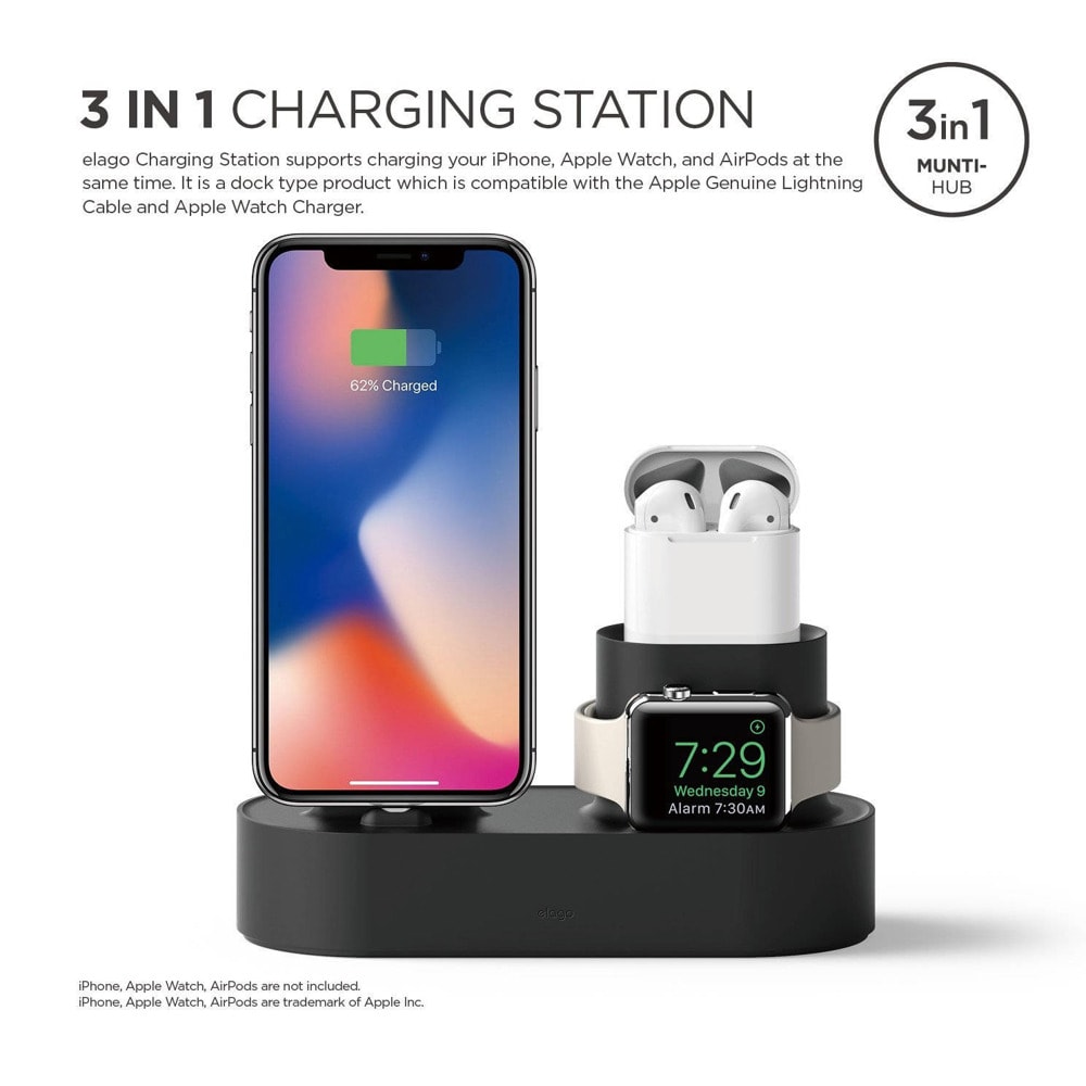 Elago Trio Charging Hub Black (Разопакован)