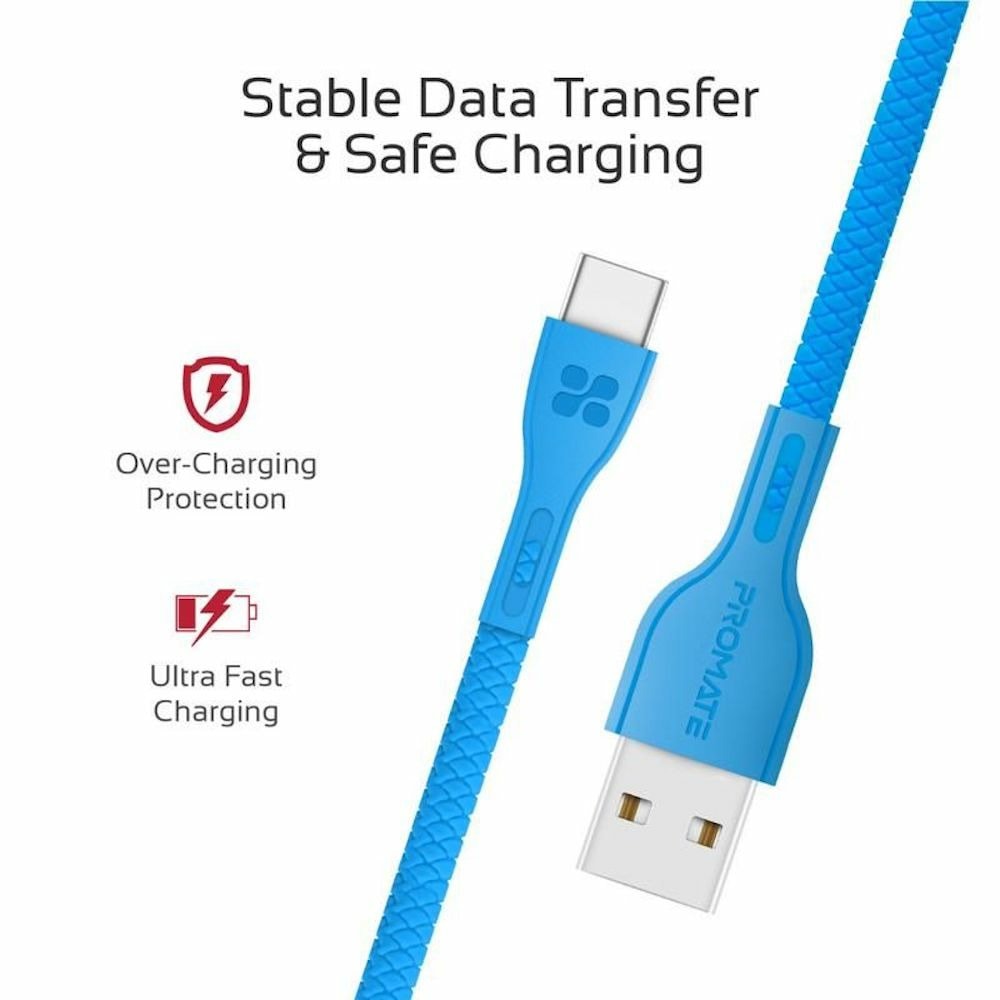 кабел promate usb a м to usb c м 1.2m white
