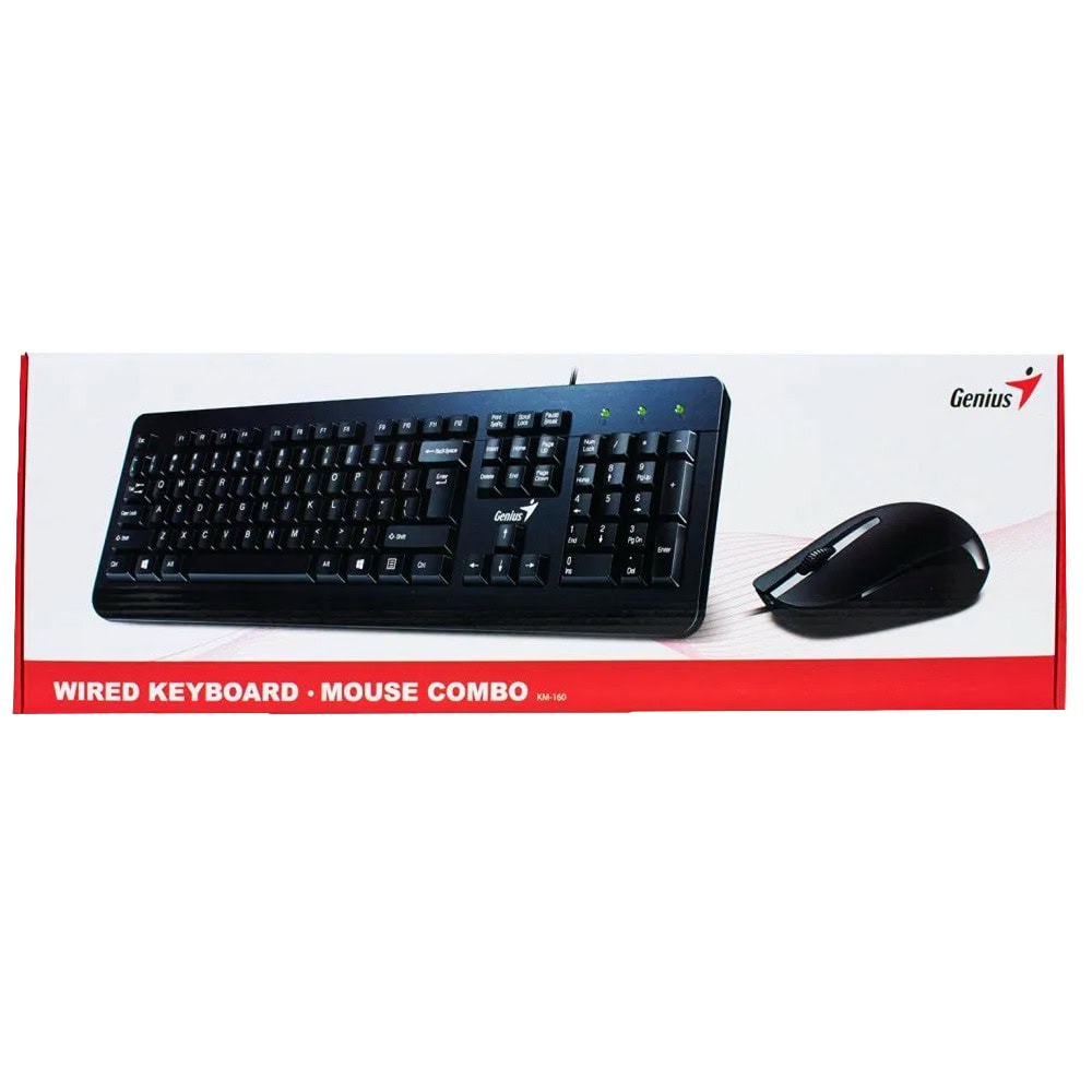 Комплект клавиатура и мишка Genius KM-160-BLK