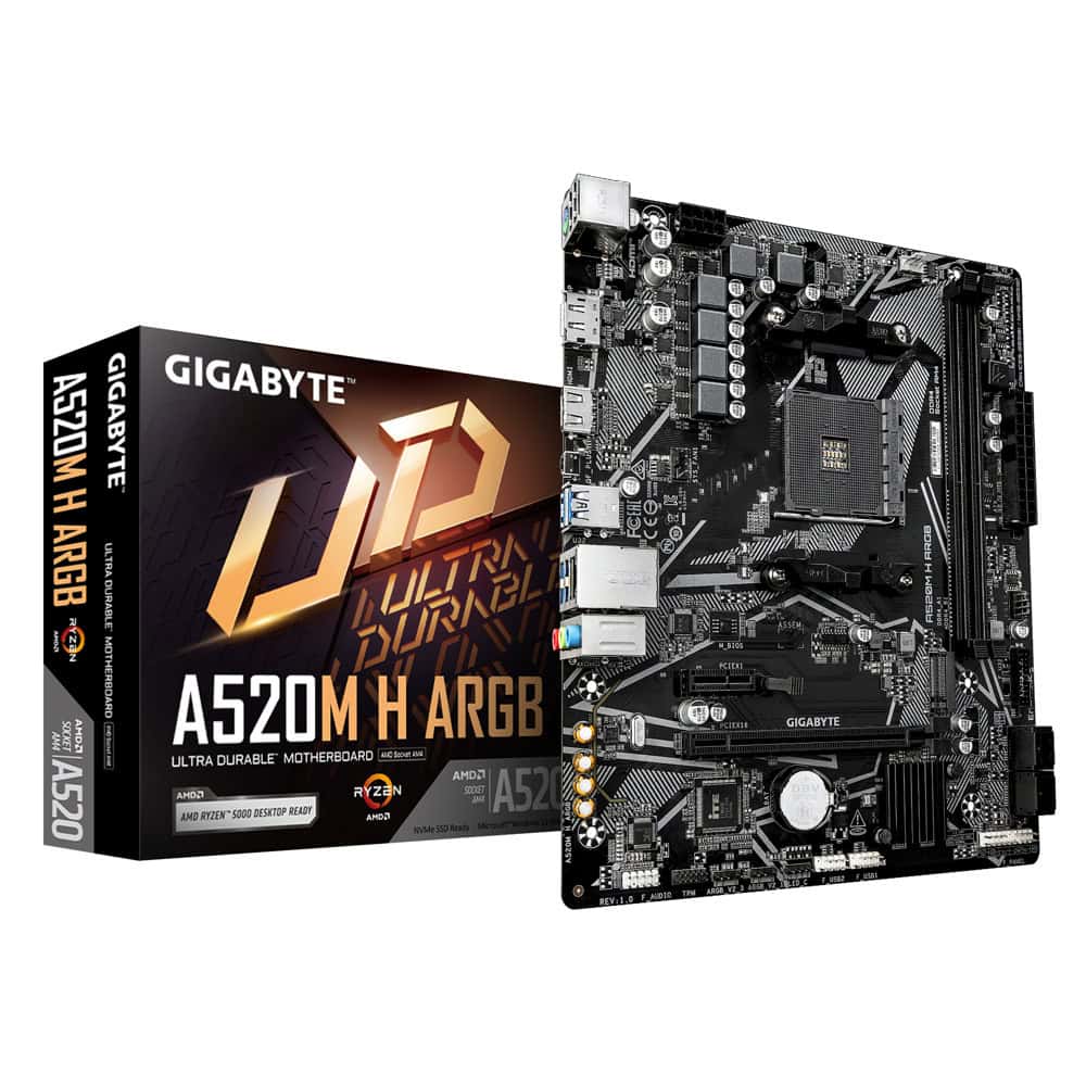 дънна платка gigabyte a520m h argb