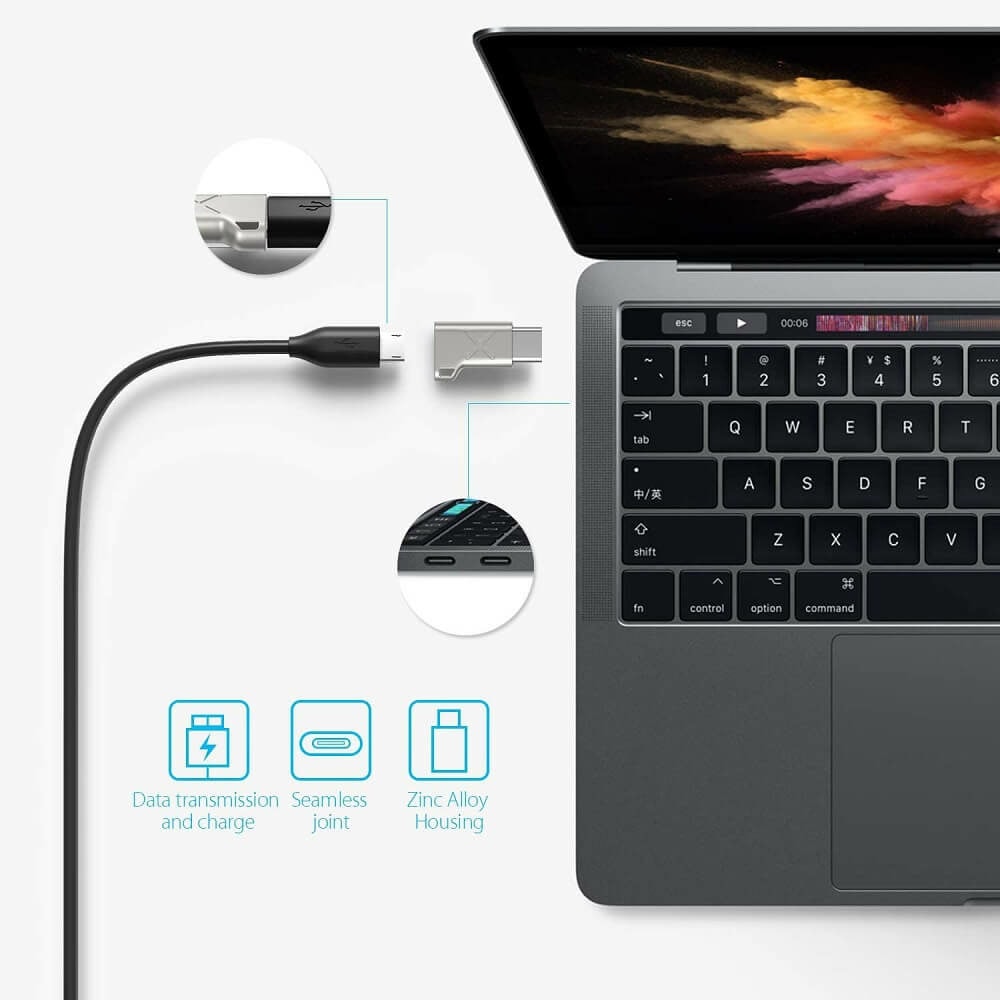 3 броя адаптер microUSB към USB-C