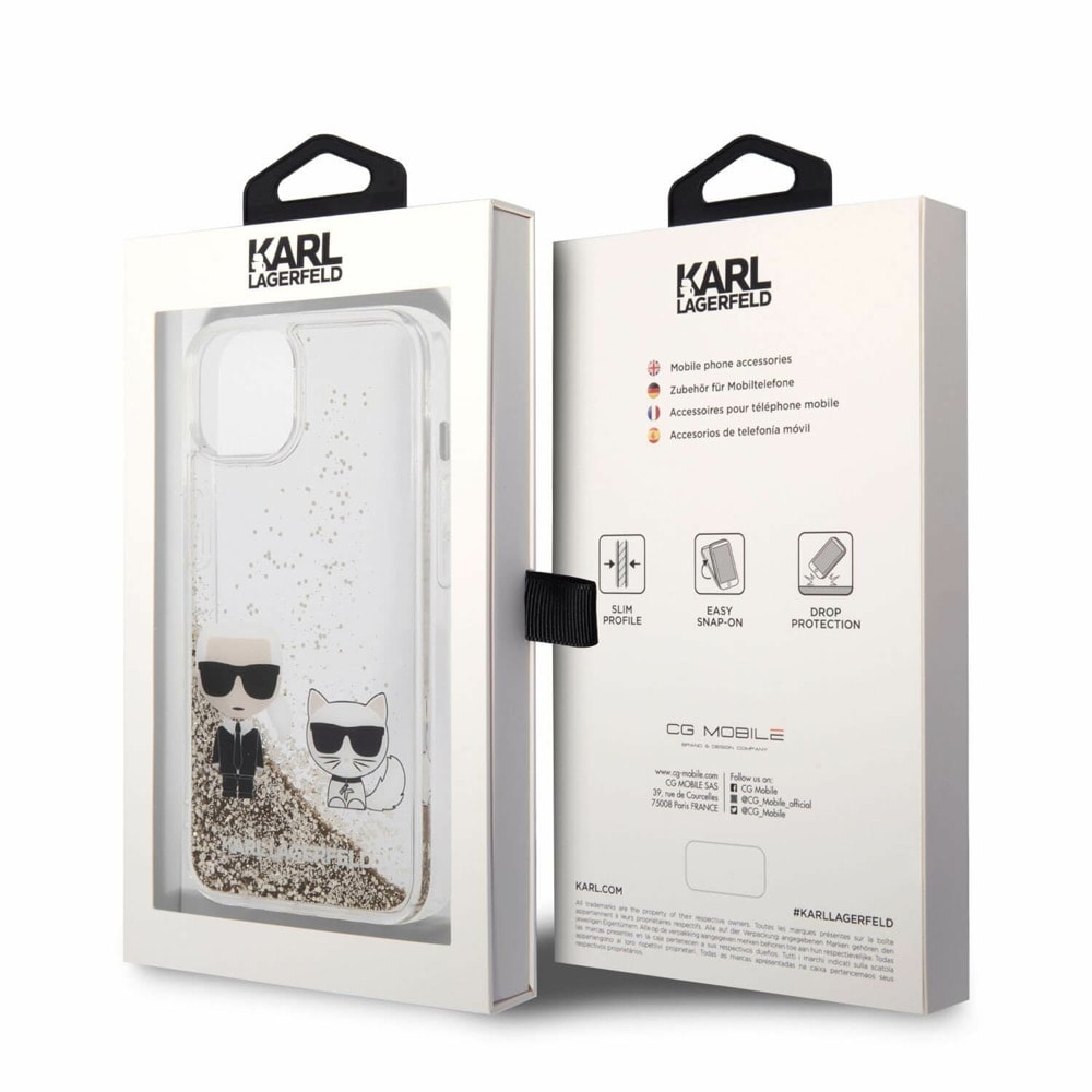 Liquid Glitter Karl and Choupette за iPhone 14