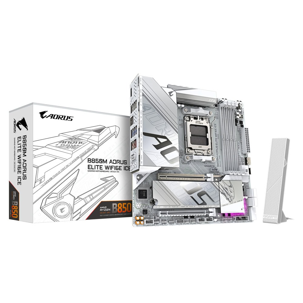 Gigabyte B850M AORUS ELITE WIF6E ICE | JAR Computers Gigabyte B850M AORUS ELITE WIF6E ICE
