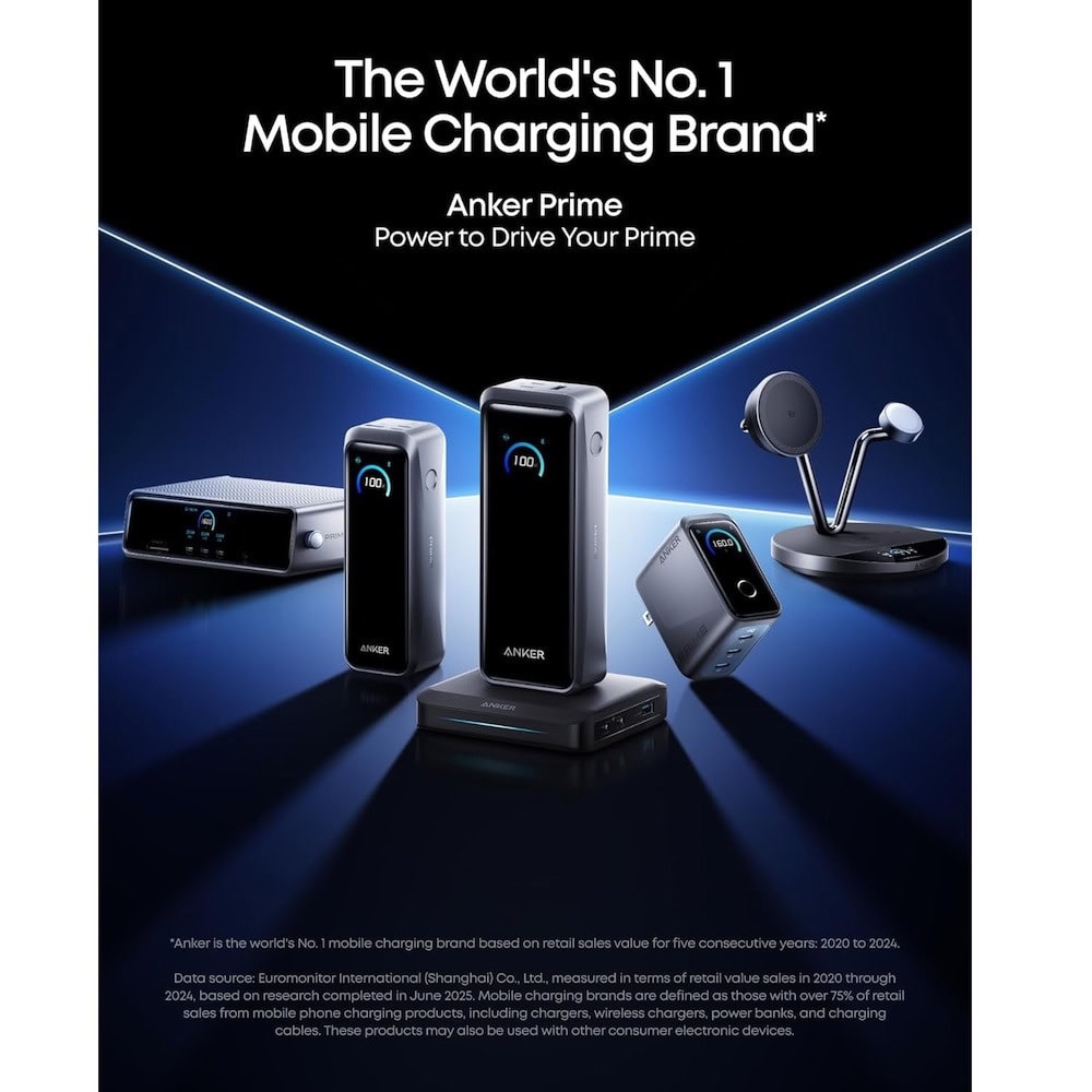 anker prime power bank 20100 mah 220w тъмносив