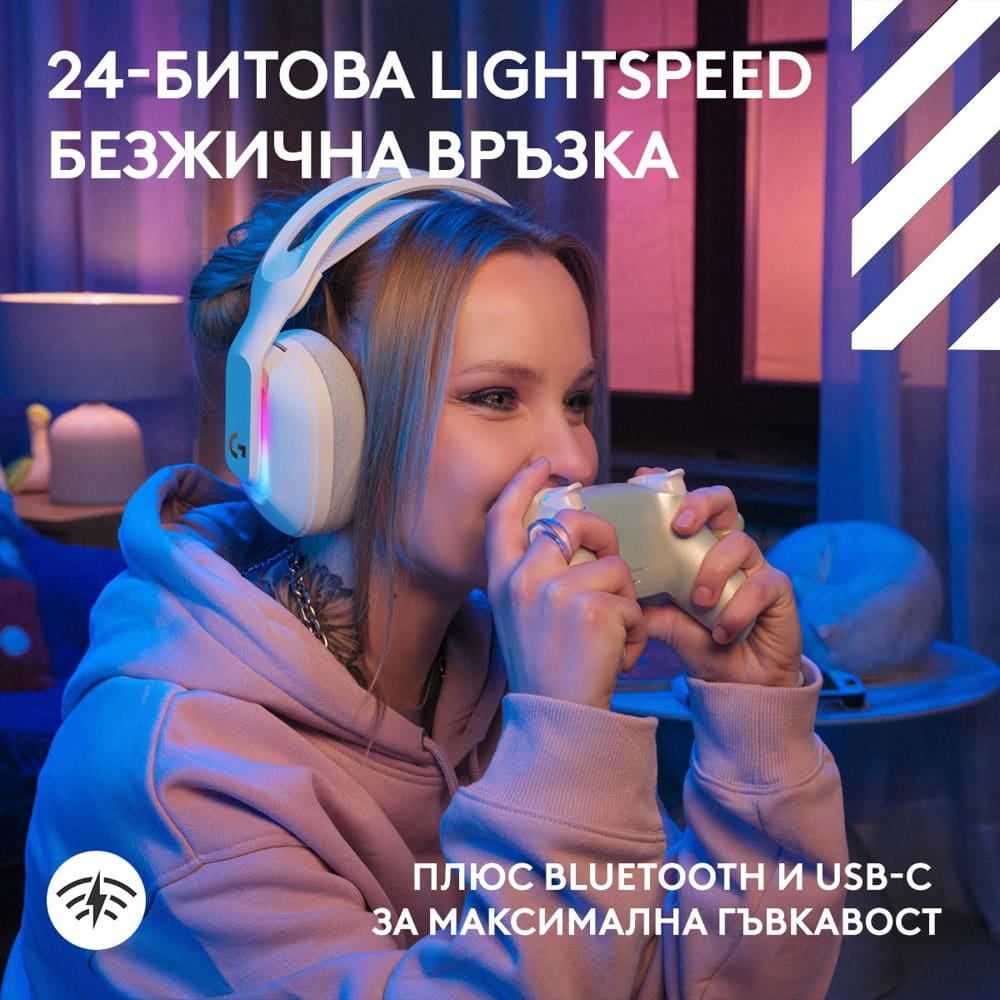 слушалки logitech astro a20 x бели