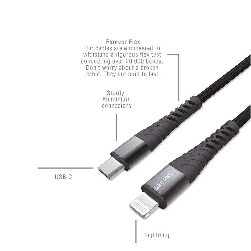 4smarts MFI PremiumCord USB-C to Lightning Cable