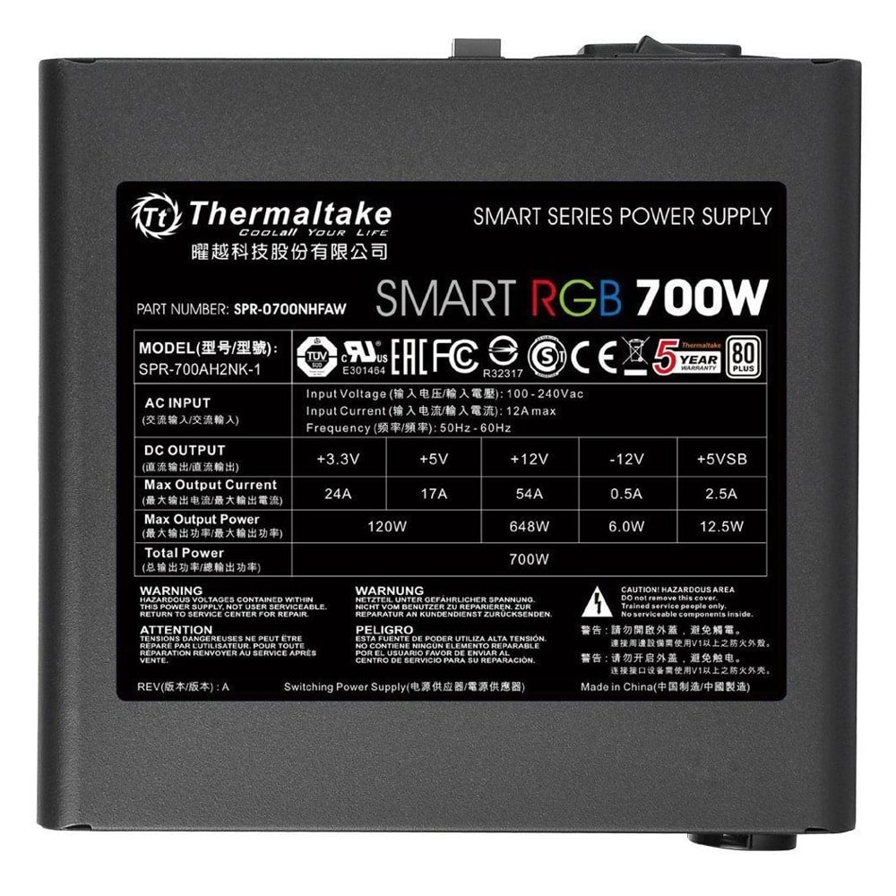 Thermaltake Smart RGB 700W 230V PS-SPR-0700NHSAWE