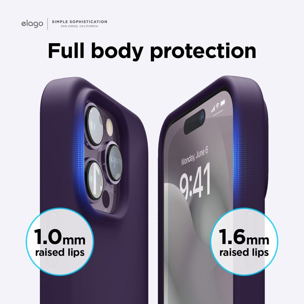 Soft Silicone Case за iPhone 14 Pro тъмнолилав