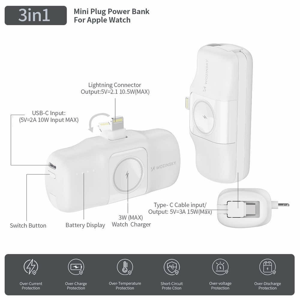 wozinsky 3in1 power bank with apple watch charger | JAR Computers wozinsky 3in1 power bank with apple watch charger