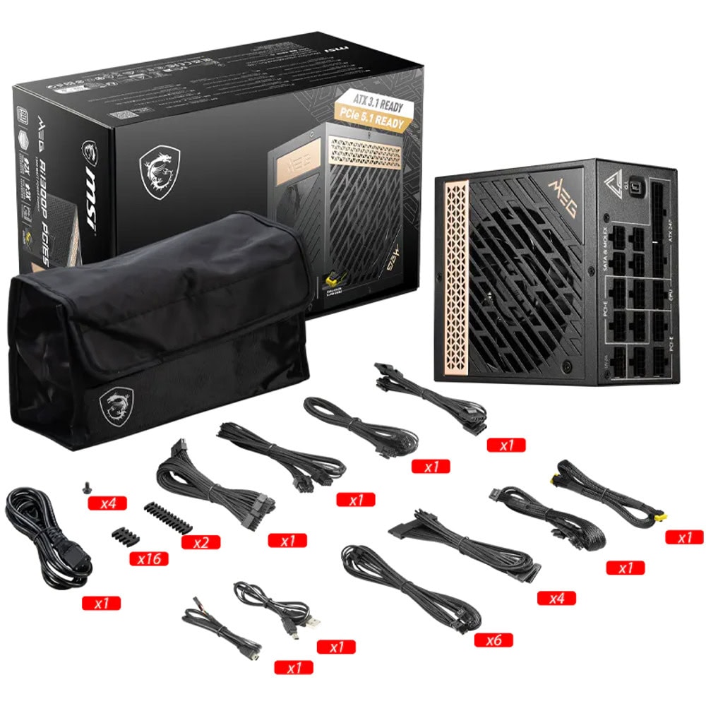 Захранване MSI Meg Ai1300P PCIE5 306-7ZP4A11-CE0 | JAR Computers Захранване MSI Meg Ai1300P PCIE5 306-7ZP4A11-CE0