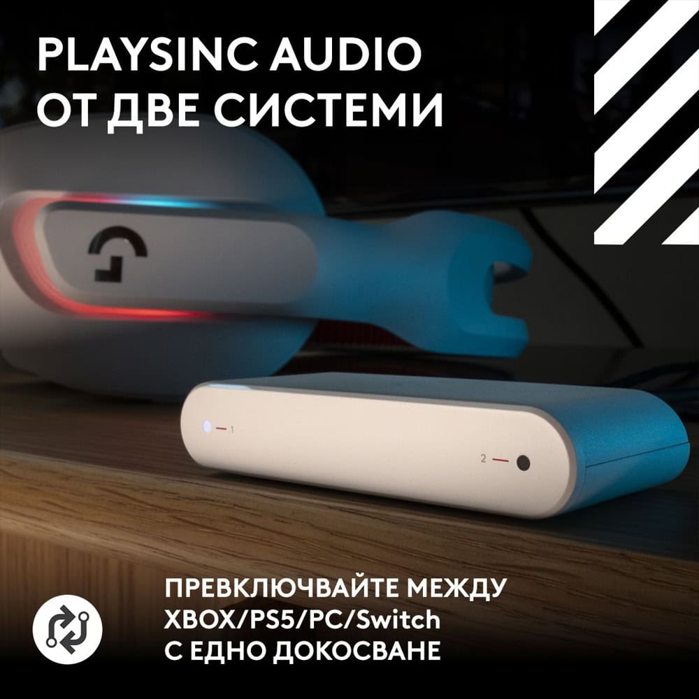 слушалки logitech astro a20 x бели