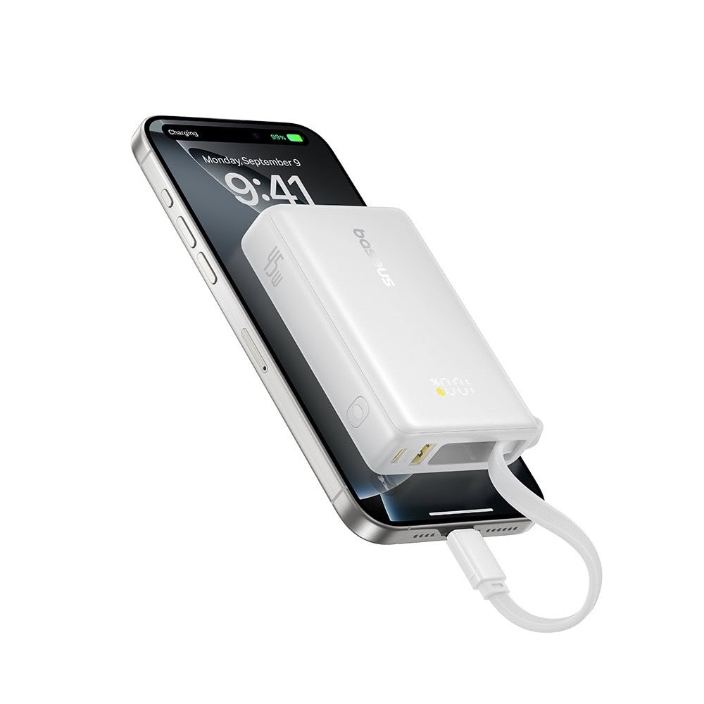 baseus picogo 45w 10000mah бял