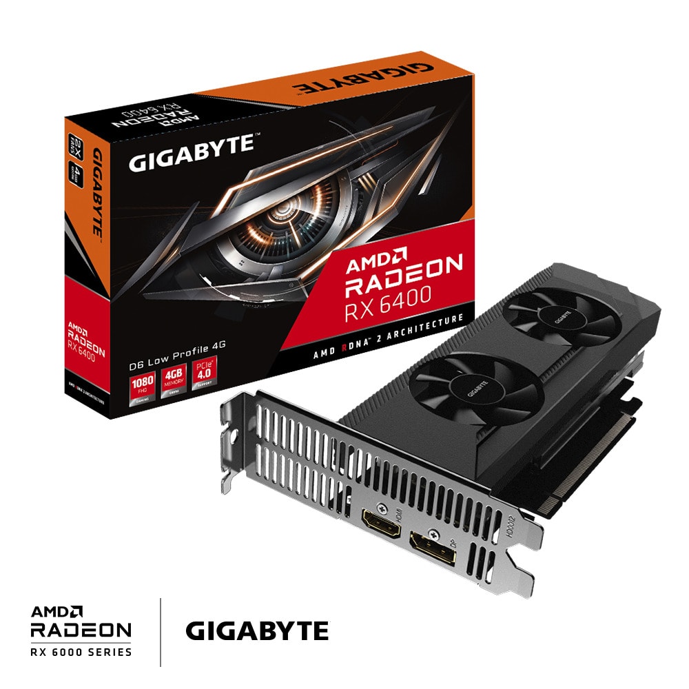 Gigabyte Radeon RX 6400 D6 LOW 4G GV-R64D6-4GL