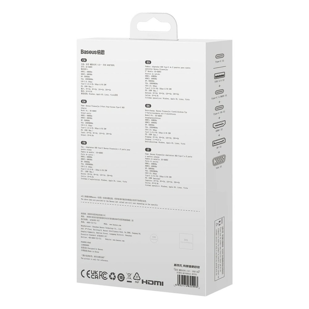 Baseus PioneerJoy 8-in-1 WKYY030413 | JAR Computers Baseus PioneerJoy 8-in-1 WKYY030413