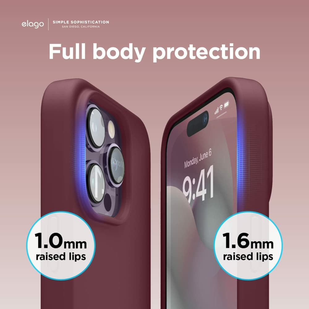 Soft Silicone Case за iPhone 14 Pro бургунди