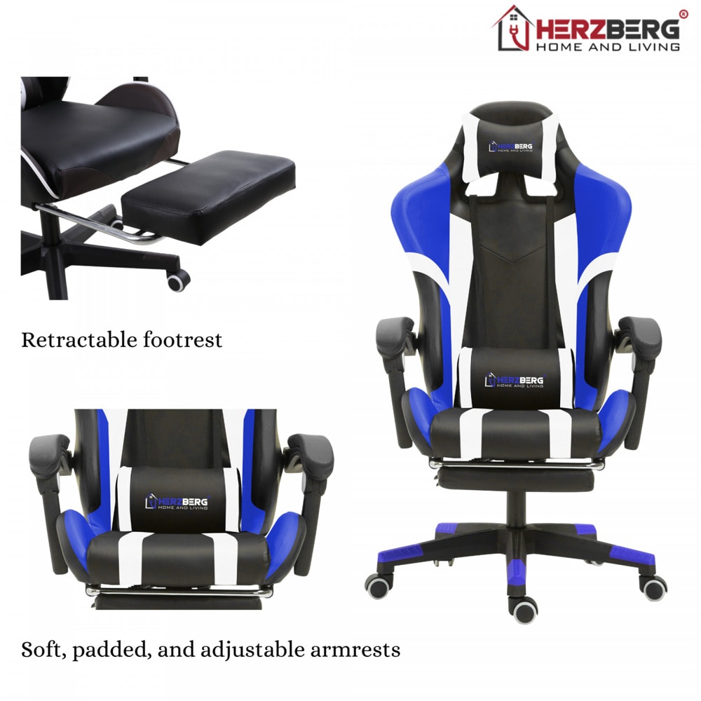 Herzberg Gaming Chair Blue 8083BLUE