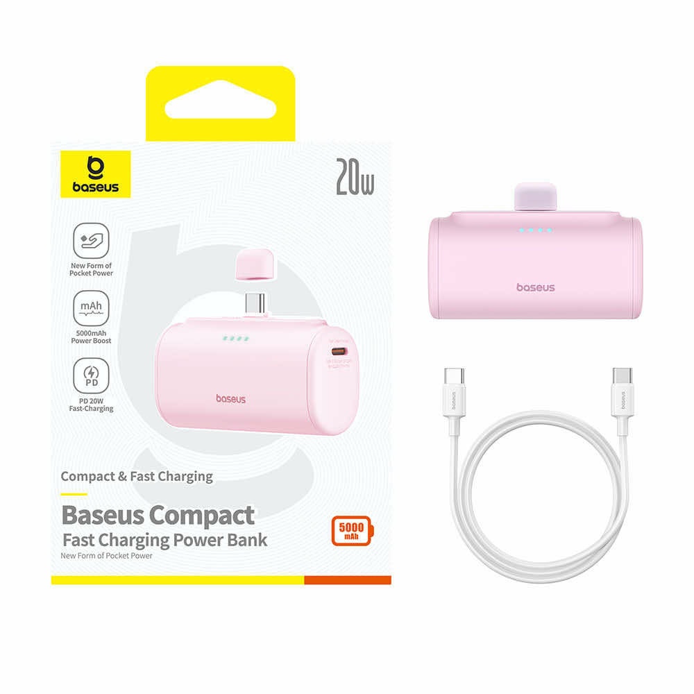 Baseus Compact Powerbank 5000mAh 20W Pink