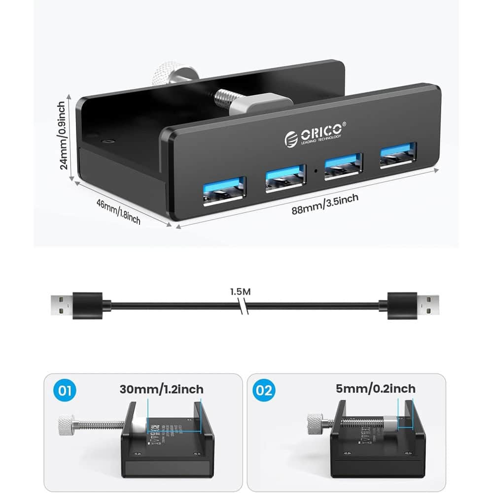 USB хъб Orico MH4PU-P-BK
